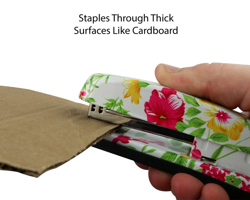 VIBRANZ LAB VIBRANZ-LAB Cute Heavy Duty Stapler for Home Office Supplies Standard Pretty Floral Staplers for Desk Cute Office Products Small Hand Stapler Desktop Stapler School Crafting Supplies Mini Stapler - Image 5